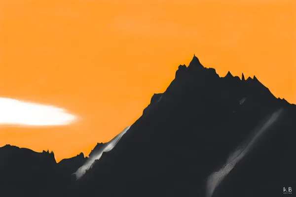 L'Aiguille du Midi Orangé — tableau photo grand format K.B DESIGN