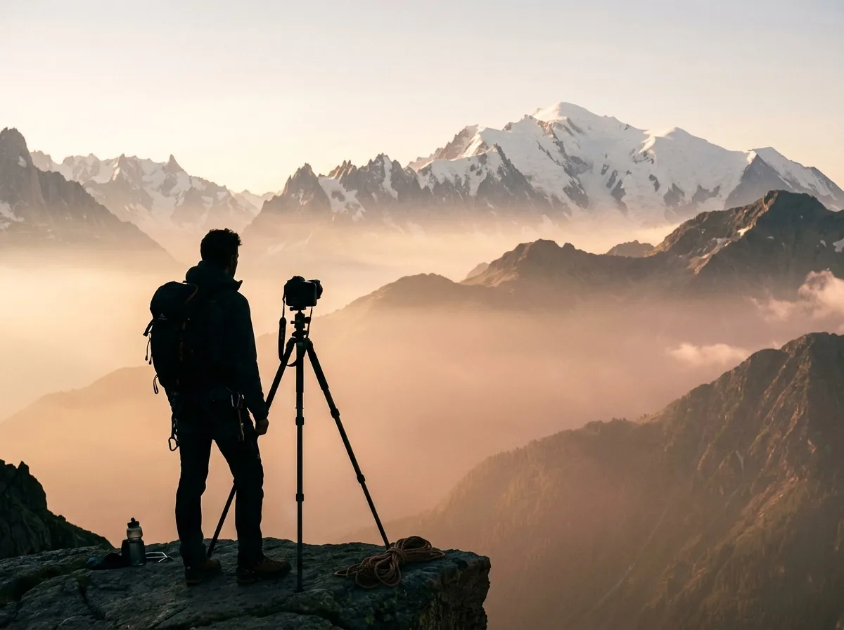 Boris Molinier en train de photographier les Alpes — La Capture