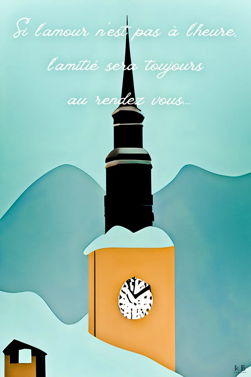 L'Horloge — clocher Saint-Gervais Mont-Blanc, K.B CONCEPT