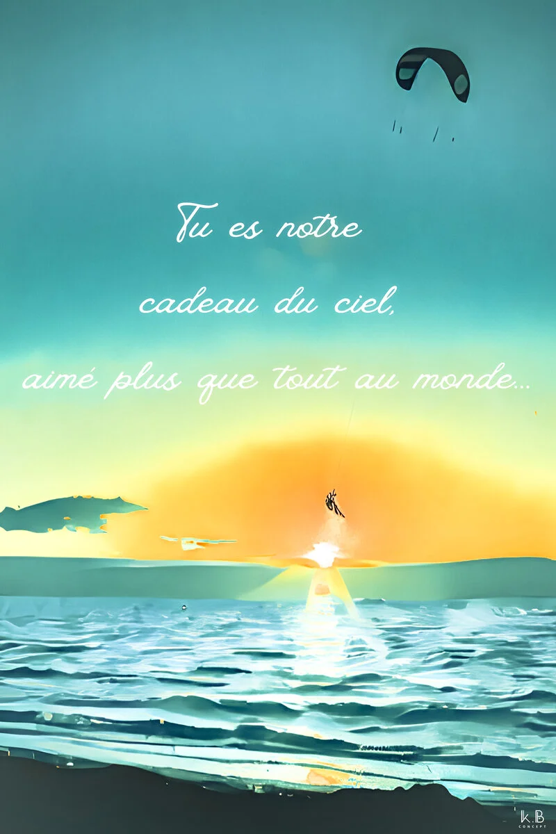 Cadeau du ciel — kite surf Leucate coucher soleil, K.B CONCEPT