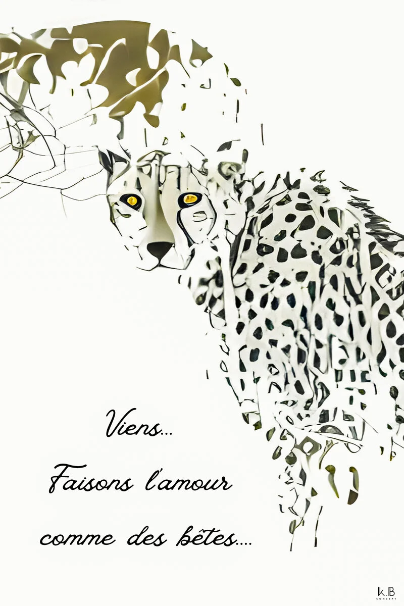 Amour bestial — guépard Namibie portrait, K.B CONCEPT
