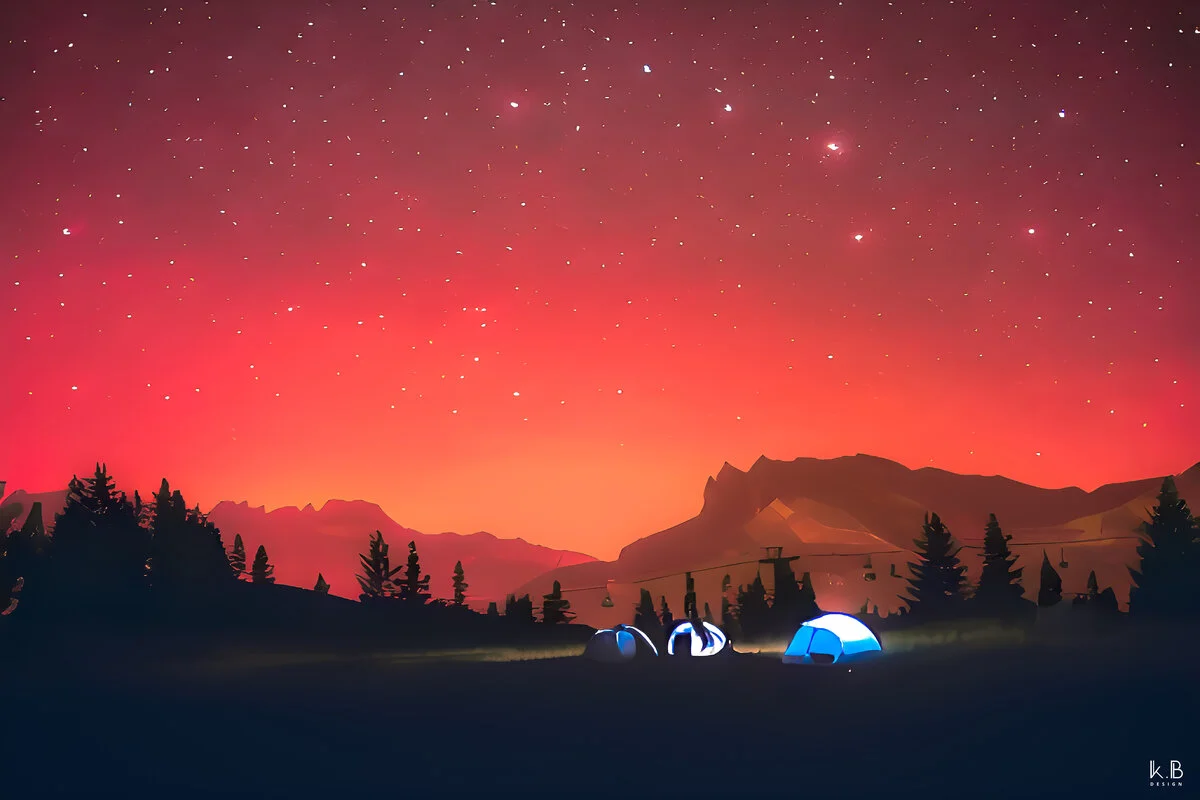 Bivouac Artistique — montagne couleurs chaudes, K.B DESIGN