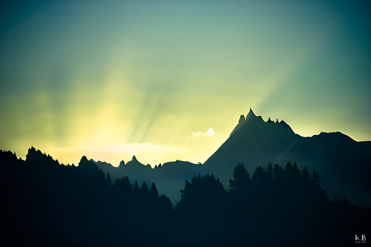 L'Aiguille du Midi verte — lever soleil Chamonix, K.B DESIGN