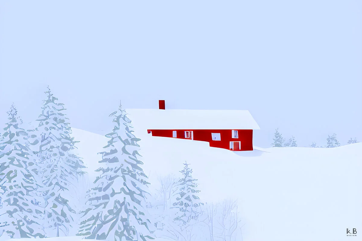 Le chalet montagnard — chalet bois rouge neige Haute-Savoie, K.B DESIGN